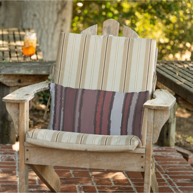 Burgundy Red Gray Mauve Taupe Muster Kissen Für Draußen (Stuhl )