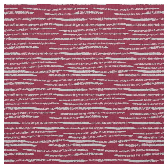 Burgundy Red Hand-Painted Gray Lines Chic Muster Stoff (Muster)