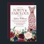 Burgundy Red Heart Dress Floral 40. Geburtstag Einladung<br><div class="desc">Burgund Red Heart Dress Floral 40. Geburtstag 40 & Fabulous Fortieth Birthday Party Einladung Siehe Matching Sammlung in Nest und Nest Store Vielen Dank</div>