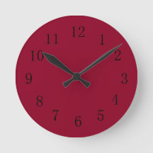 Burgundy Red Kitchen Wall Clock