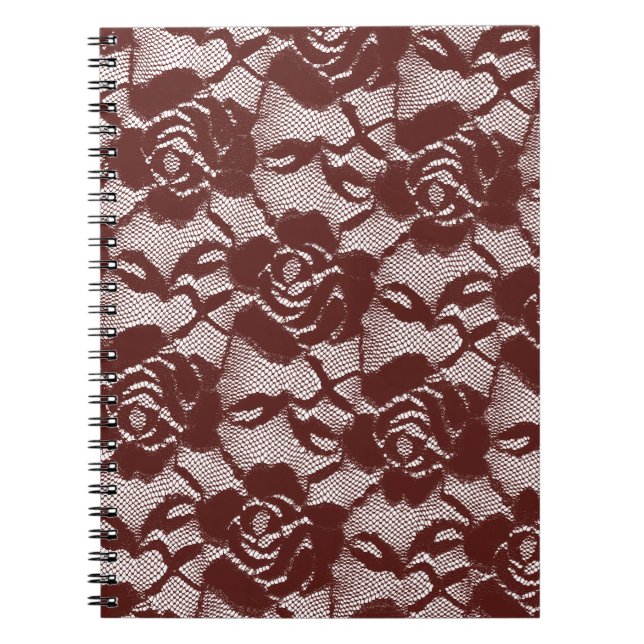 Burgundy Red Lace Floral Notizblock (Vorderseite)