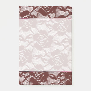 Burgundy Red Lace Floral Post-it Klebezettel
