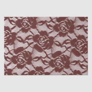Burgundy Red Lace Floral Seidenpapier
