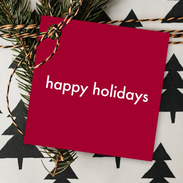 Burgundy Red Minimalistisch | Ruby Maroon Christma Geschenkanhänger (Von Creator hochgeladen)