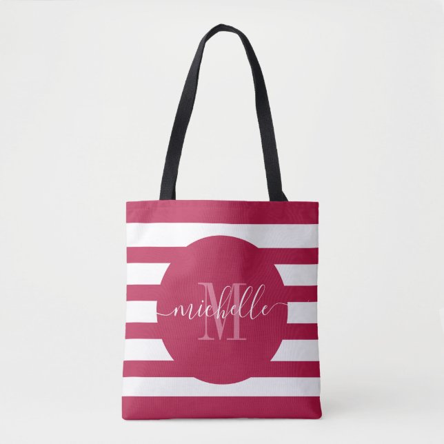 Burgundy Red Monogram Script Eleganter Moderner St (Vorderseite)