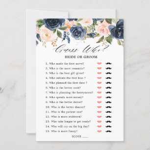 Burgundy Red Navy Blue Floral Brautparty Einladung