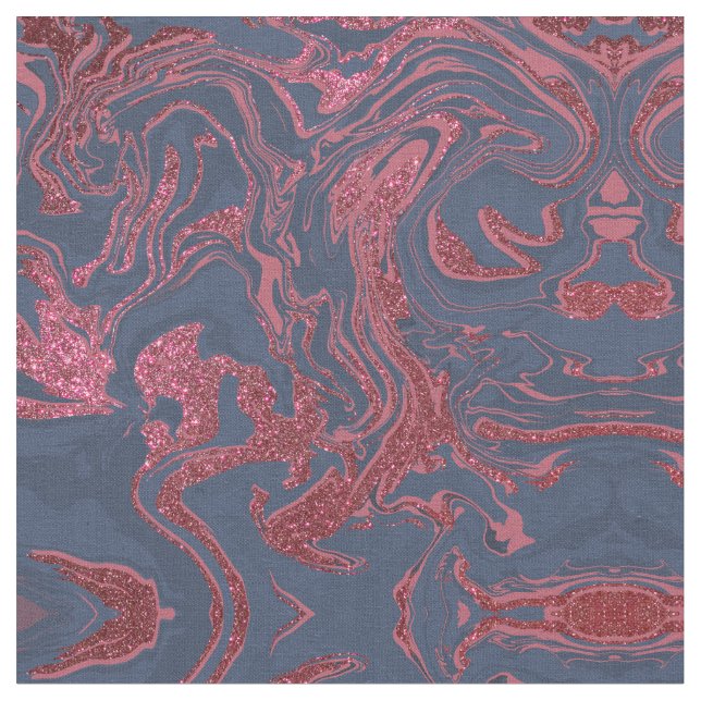 Burgundy Red Navy Blue Glitzer Marmor Stoff (Nahaufnahme)
