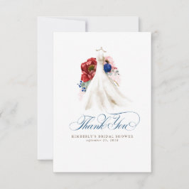 Burgundy Red Navy Brautparty Vielen Dank Dankeskarte