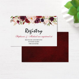 Burgundy Red Navy Rustic Wedding Registry