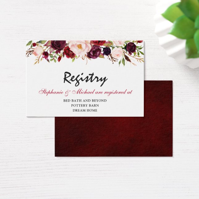 Burgundy Red Navy Rustic Wedding Registry (Schreibtisch)