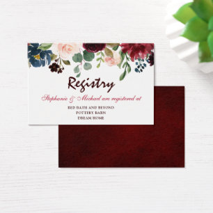 Burgundy Red Navy Rustic Wedding Registry