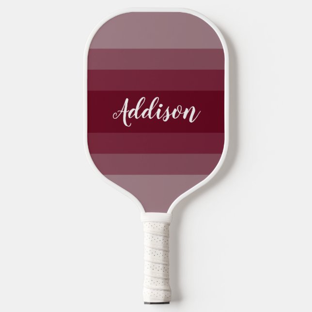 Burgundy Red Ombre Stiped Pickleball Schläger (Vorderseite)