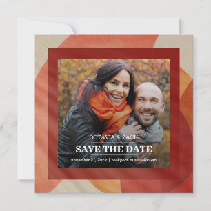 Burgundy Red Orange Pink Fall Foto Save the Date