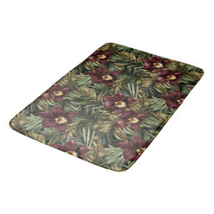 Burgundy Red Orchid Floral Tropical Badematte