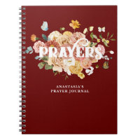 Burgundy Red Pink Floral Custom Prayer