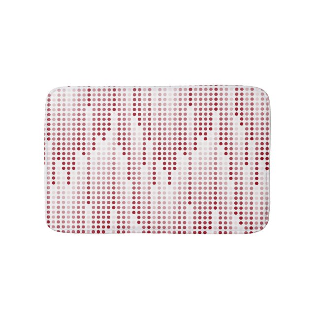 Burgundy Red Pink Polka-Punktmatrix Badematte (Vorderseite)