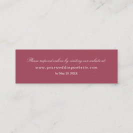 Burgundy Red Poppies Wedding RSVP Online Website Mini Visitenkarte