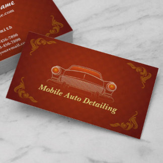 Burgundy Red Retro Auto Detaillierte Visitenkarte