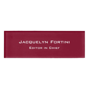 Burgundy Red Schlicht Elegante Moderne Minimalisti Namenschild
