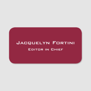 Burgundy Red Schlicht Elegante Moderne Minimalisti Namensschild