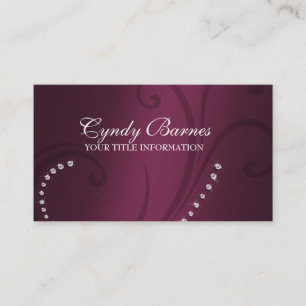 Burgundy Red Shimmer und Crystal Business Card Visitenkarte