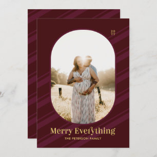 Burgundy Red Stripes Frohe Weihnachten Foto Urlaub