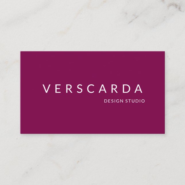 Burgundy Red Wine Bold Design Studio Beauty Visitenkarte (Vorderseite)