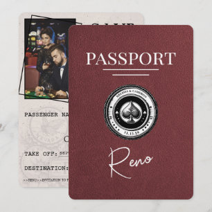 Burgundy Reno Passport Save the Date