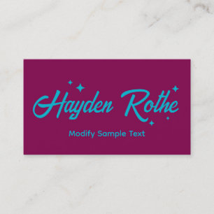 Burgundy Retro Typografy Stars Visitenkarte