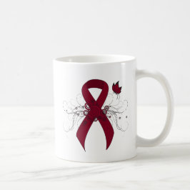 Burgundy Ribbon mit Schmetterling Kaffeetasse