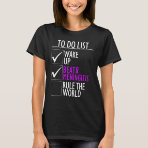 Burgundy Ribbon zu tun List Beat Meningitis Awaren T-Shirt