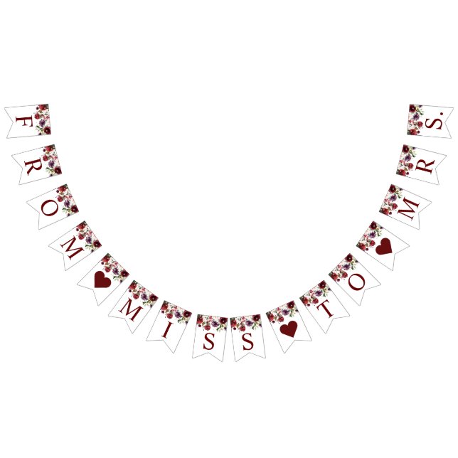 Burgundy Rose Brautparty Banner (Alle)