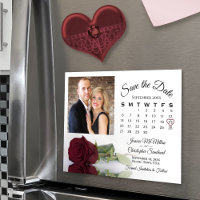 Burgundy Rose Calendar Foto Speichern Sie das Date