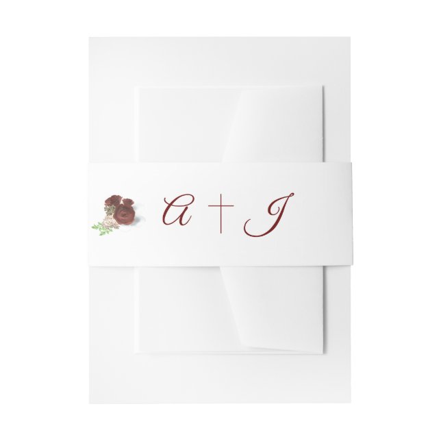 Burgundy Rose Corsage Einladungsbanderole (Vorderseite Beispiel)