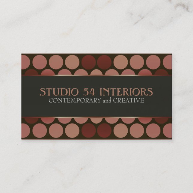 Burgundy Rose Dots Beauty Studio Business Cards Visitenkarte (Vorderseite)
