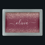 Burgundy Rose Gold Blush Pink Glitzer Monogram Rechteckige Gürtelschnalle<br><div class="desc">Burgundy und Rose Gold - Rosa schwarz Sparkle Glitzer Script Monogram Name Gürtel Schnalle. Das macht den perfekten Abschluss,  süß 16 16.,  18.,  21.,  30.,  40.,  50.,  60.,  70.,  80.,  90.,  100. Geburtstag,  Hochzeit,  Brautparty,  Jubiläum,  Babydusche oder Junggeselinnen-Abschied Geschenk für jemanden,  der Luxus und Chic Stil Lieben glänze.</div>