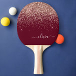 Burgundy Rose Gold Blush Pink Glitzer Monogram Tischtennis Schläger<br><div class="desc">Rose Gold - Blush Pink und Burgundy Sparkle Glitzer Script Monogram Name Ping Pong Paddle. Das macht den perfekten 16 Geburtstag,  Hochzeit,  Brautparty,  Jubiläum,  Babydusche oder Junggeselinnen-Abschied Geschenk für jemanden,  der Lieben glamourösen Luxus und schicke Stile.</div>