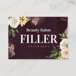Burgundy Rose Gold Filler Aftercare Business Card Visitenkarte