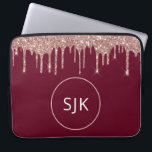 Burgundy Rose Gold Glitzer Tropfen Mit Monogramm Laptopschutzhülle<br><div class="desc">Blush Pink - Rose Gold und Black Imitats Glitzer Tropfen und Sparkle Elegant Mit Monogramm Initials Case. Dieser Fall kann so angepasst werden,  dass er Ihren Anfangs- und Vornamen enthält.</div>