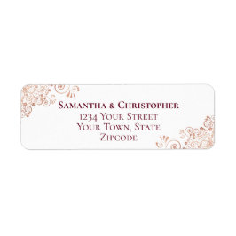 Burgundy & Rose Gold Lace Wedding Rücksendeadresse
