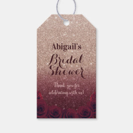 Burgundy & Rose Gold Ombre Brautparty Gefallen Geschenkanhänger