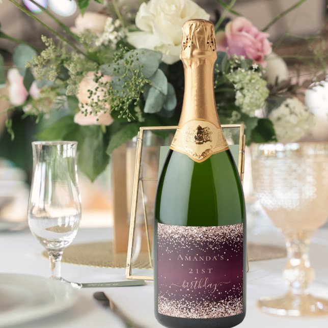 Burgundy Rose Goldene Namensskripte Geburtstag (Von Creator hochgeladen)