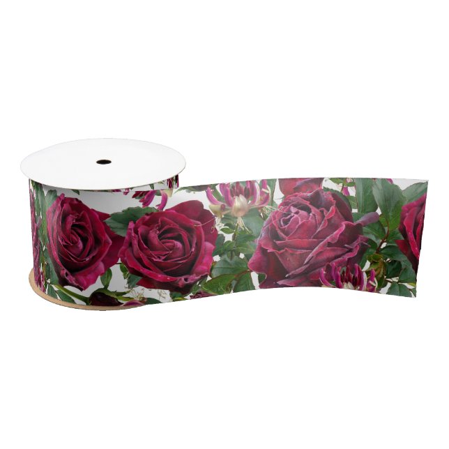 Burgundy Rose Hochzeit Ribbon Satinband (Spule)