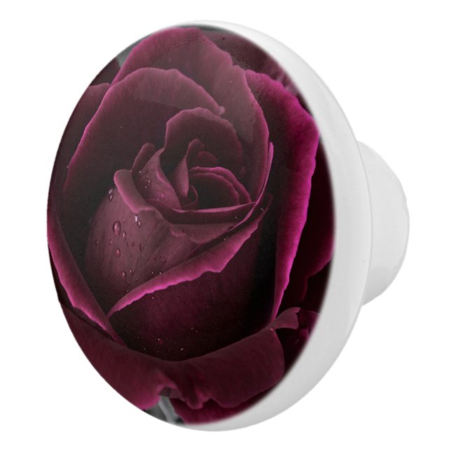 Burgundy Rose Keramik Knob Keramikknauf (Rechts)