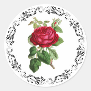 Burgundy Rose Sage Green Stickers