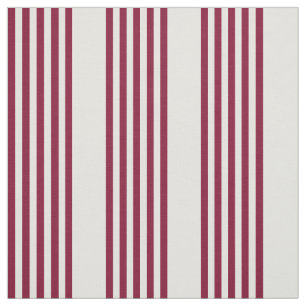 Burgundy rot und beige 5 Streifen Muster Stoff