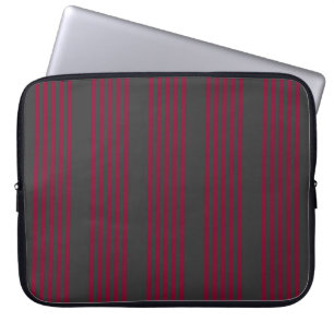Burgundy Rot und Holzkohle 5 Streifen Muster Laptopschutzhülle