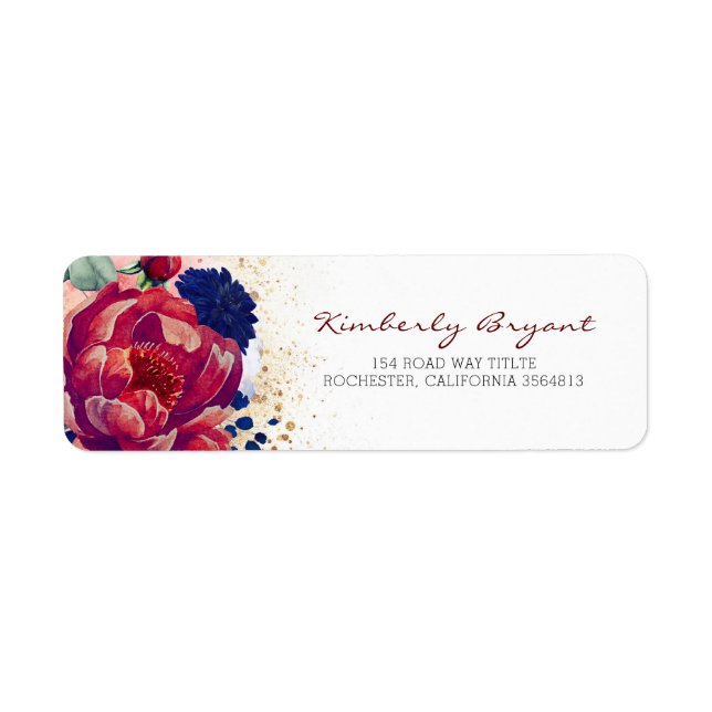 Burgundy Rot und Navy Blue Floral (Vorne)