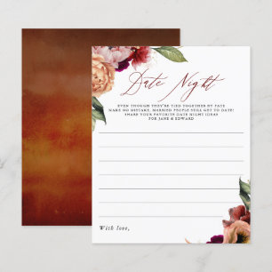 Burgundy Rot und Orange Floral Date Night Ideas