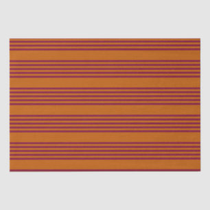 Burgundy rot und verbrannt orange fünf Streifen Mu Seidenpapier